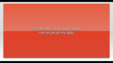 DynamoDb : Scan query does not return all the data