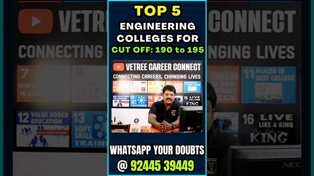 Top 5 Engineering Colleges for Cut Off Marks 190 - 195