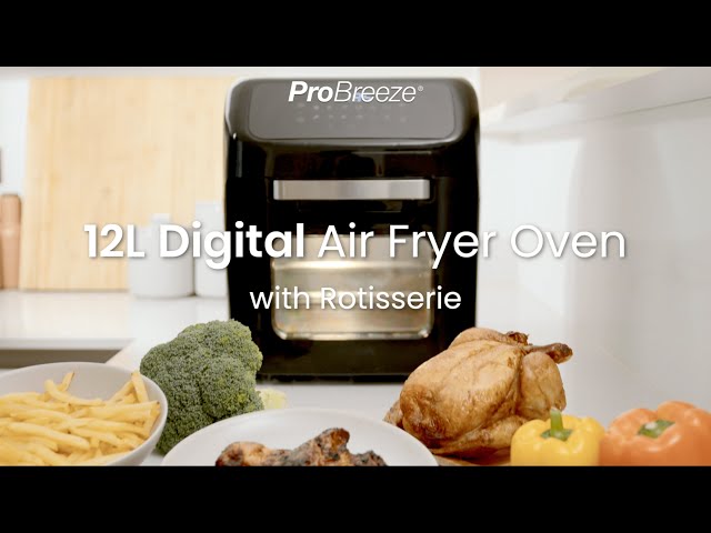 Pro Breeze 12.7 Quarts Large Air Fryer Oven - Air Fryer Toaster Oven, 19  Accessories, 12-in-1 Cooking Modes including Rotisserie & Food Dehydrator 