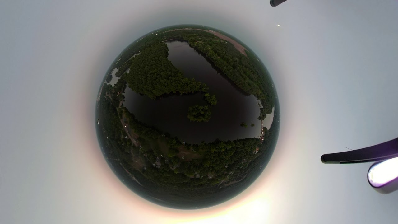 Wisconsin River near Bull's Eye Golf Course - Overcapture View on Drone Mounted GoPro Fusion 360 VR