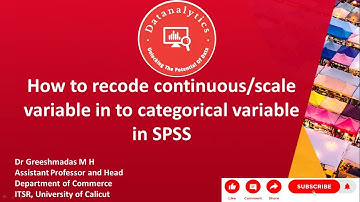 How to recode continuous/ scale variable in to categorical variable.  #analysis #spss  #datanalytics