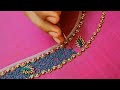 Aari Work Blouse 29 | Simple Aari Blouse Designing Tutorial using Paani Stitch