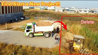 First Start a New Project!! dozer Mitsubishi and 5 Ton Truck Pushing Ground into the Lake by Bulldozer real working 787 views 3 weeks ago 1 hour