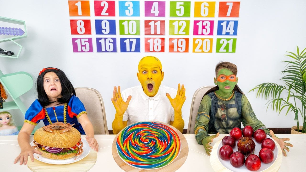 Vania i Mania próbują jedzenia z kreskówek 🍒 Rozrywka dla całej rodziny | Filmy dla dzieci