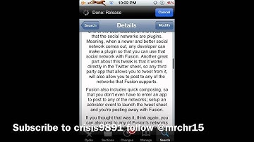 Fusion Cydia Social networking Tweak
