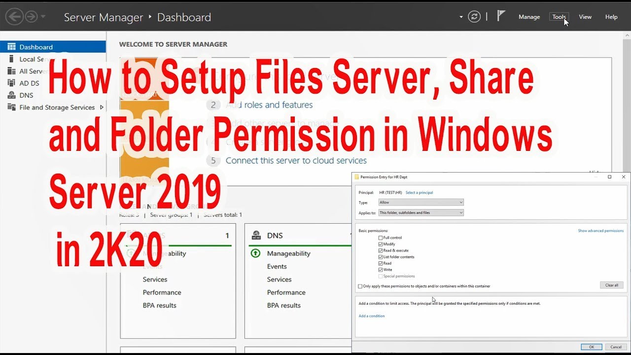 How to Setup Files Server and Folder Permission in Windows Server 2019 ...
