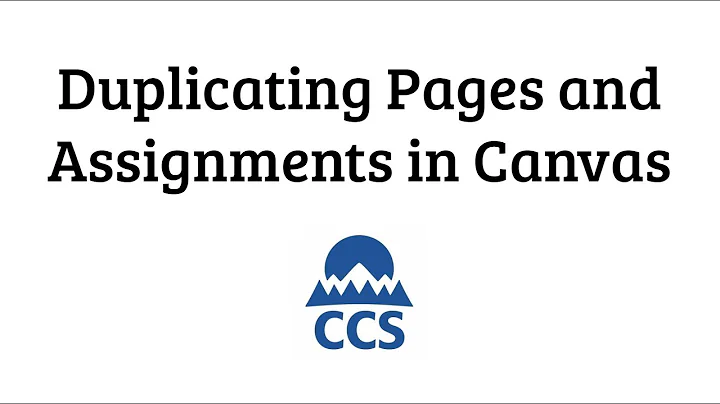 Duplicating Pages and Assignments in Canvas