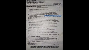 UG (NEP) 2nd Sem |English Literature (Major) Subject Question Paper |Kashmir University