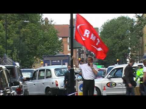 London Black Taxi Cab protest at murderer on the k...