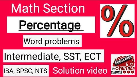 SST Math preparation (Percentage)  IBA, STS, SST, intermediate category and SPSC, Pak MCQs