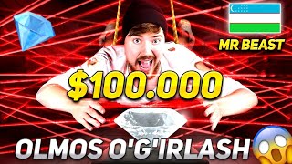 $100.000 Olmosni o'g'irlang, Siz uni saqlab qolasiz @MrBeast Uzbekcha #mrbeast #uzbekchatarjima