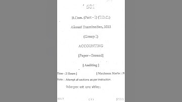pyq(2022)of auditing for b.com STDs of KU