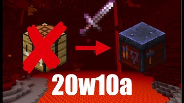 SMITHING TABLE FUNCTIONALITY | Minecraft 1.16 Nether Update Snapshot 20w10a