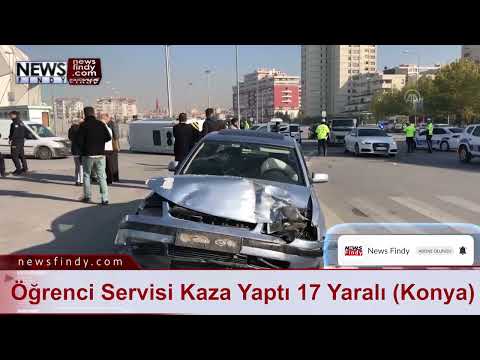 Öğrenci Servisi Kaza Yaptı 17 Yaralı Konya