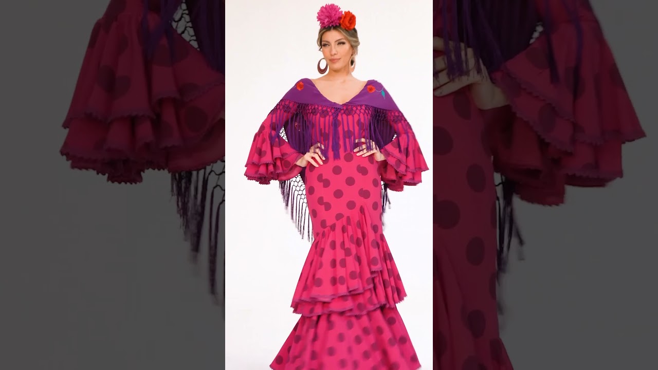 FALDA NIÑA CANASTERA CORTA FLORES - Victoria - Moda Flamenca