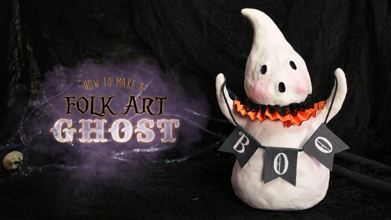 DIY Vintage inspired Ghost | How to make a Folk Art Ghost with Air Dry