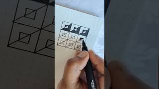 GEOMETRIC PATTERN NO.12#zentangle #zentangleart #doodle #penart #geometric #patterns