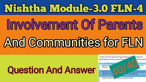 Nishtha Training 3.0 Module 4 Answer || Fln module 4 answer key || Fln course 4 answers
