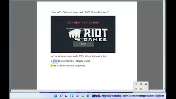 Fix Valorant Connection error code VAN 68 on Windows 11/10