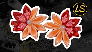 Заколка Канзаши Мастер класс для начинающих Цветок из лент своими руками Заколка Канзаши Мастер класс для начинающих Цветок из лент своими руками