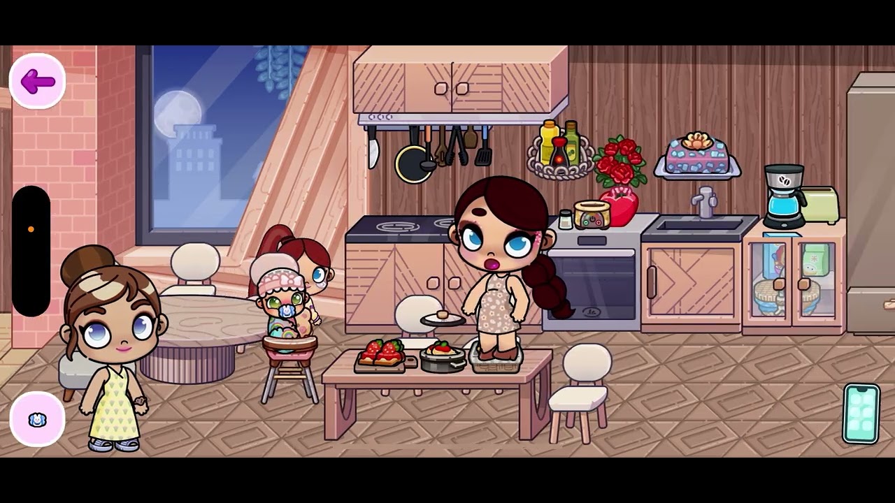 Having a party with my sister and her kid at my house in avatar￼ avatar world ￼