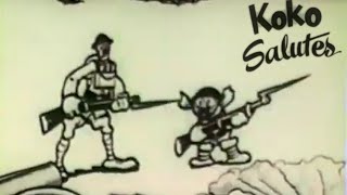 KoKo's War Dogs 1928 Fleischer KoKo the Clown Cartoon Short Film | KoKo's Salute