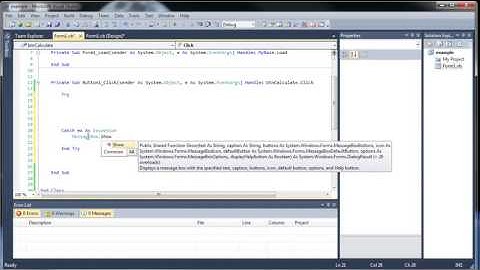 VB.NET Buttons, Text Boxes,,Exception Handling,Arithmetic and Assignment Operators