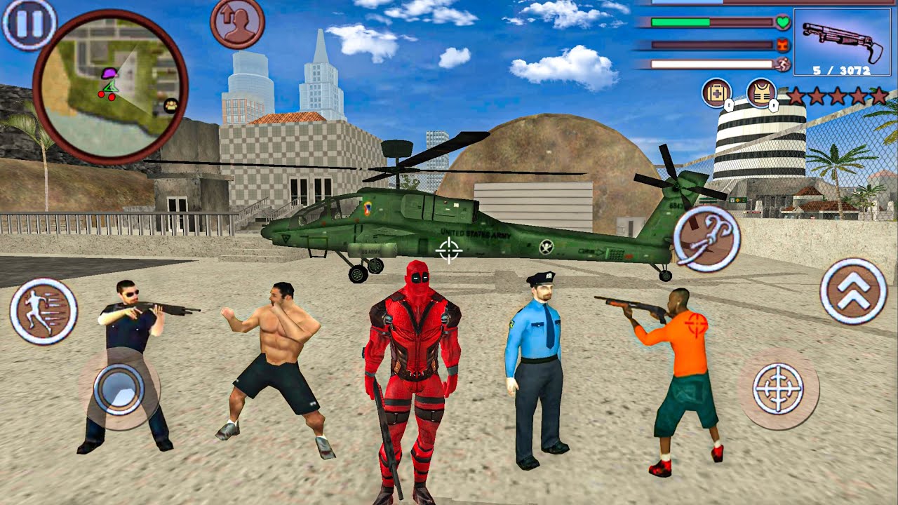 Deadpool Rope Hero Vice Town #15 - Fun at Miami City - Android Gameplay