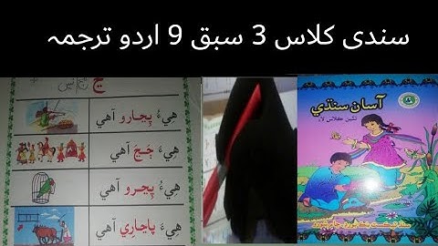 sindhi class 3 lecture 9|sindhi class 3 chapter 9 with urdu tarjuma and solve exercises