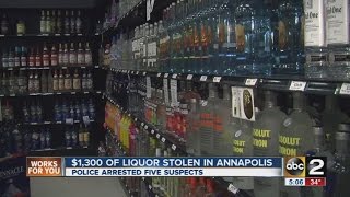 $1,300 worth of liquor stolen from Annapolis stores