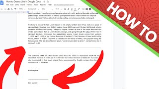 How to Draw a Line and (Signature) line in google docs