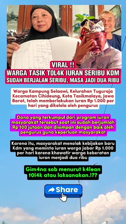 Warga Tasikmalaya t0lak kebijakan Dedi Mulyadi #kdm #bapaaing #gubernurjawabarat