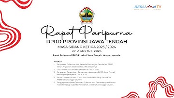 Penjelasan Perubahan APBD TA 2024 - Paripurna DPRD Jateng
