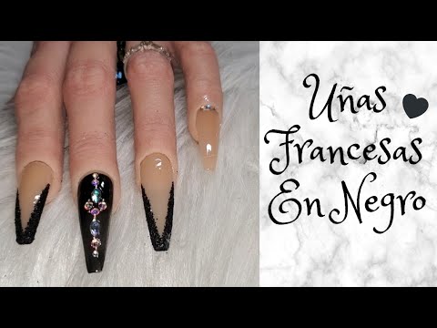 Francésnegro #uñas #nails French Negro Con Efecto Azucar 🖤 - thptnganamst.edu.vn