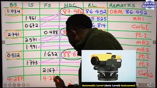 How to Calculate Height of Collimation (HOC) & Rise and Fall Methods for Site Engineering Surveying