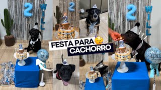 FIZ UMA FESTA DE ANIVERSÁRIO PARA MEU PITBULL | convidados cachorros e gatos 🐶🐱