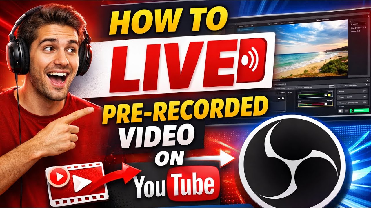 How to live the pre-recorded videos on YouTube using OBS studio 