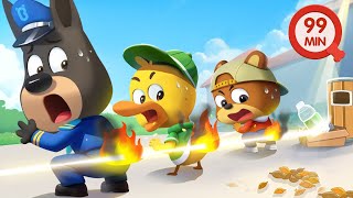 Help! We're on Fire🔥 | Safety Cartoons for Kids | Police Resue | Sheriff Labrador