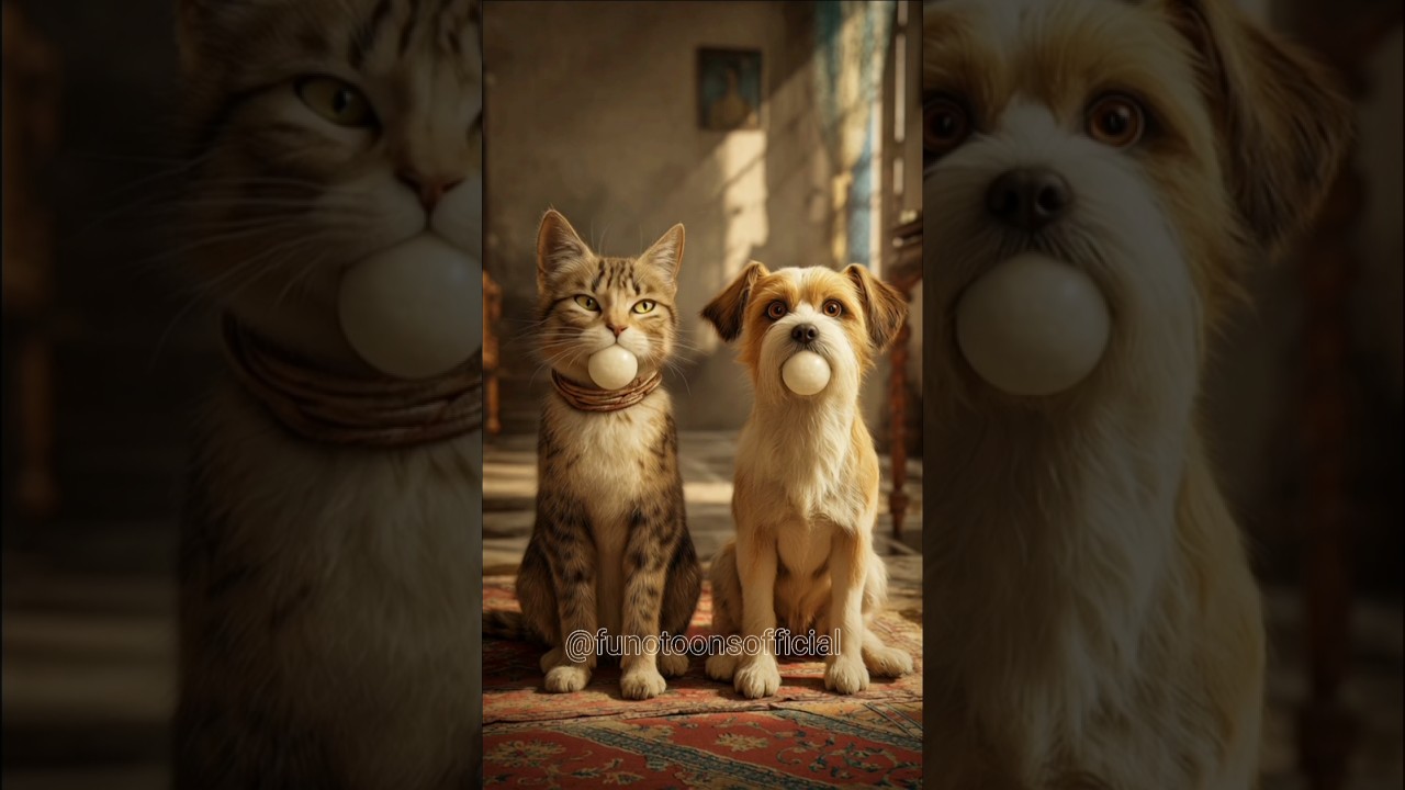 Cat vs dog fight for eating eggs #cat #dog #shorts