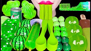 Asmr Green Dessert, Edible Spoon, Edible Tooth Brush, Dice Candy 주사위 사탕, 먹는 숟가락, 먹는 칫솔 먹방 Mukbang