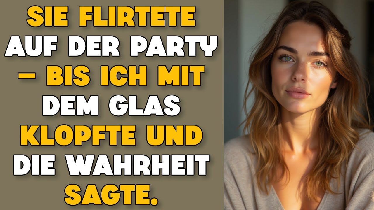 Sie flirtete auf der Party – bis ich mit dem Glas klopfte und die Wahrheit sagte.