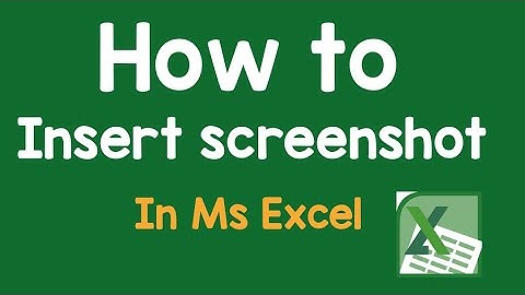 How to take and  insert screenshot in Ms Excel