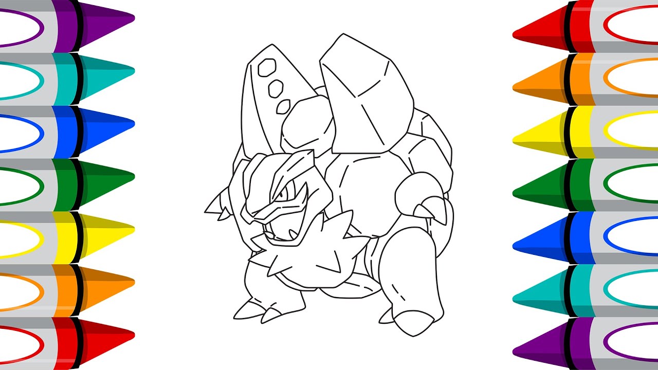 How To Color Alolan Golem - Coloring Pages | Pokemon