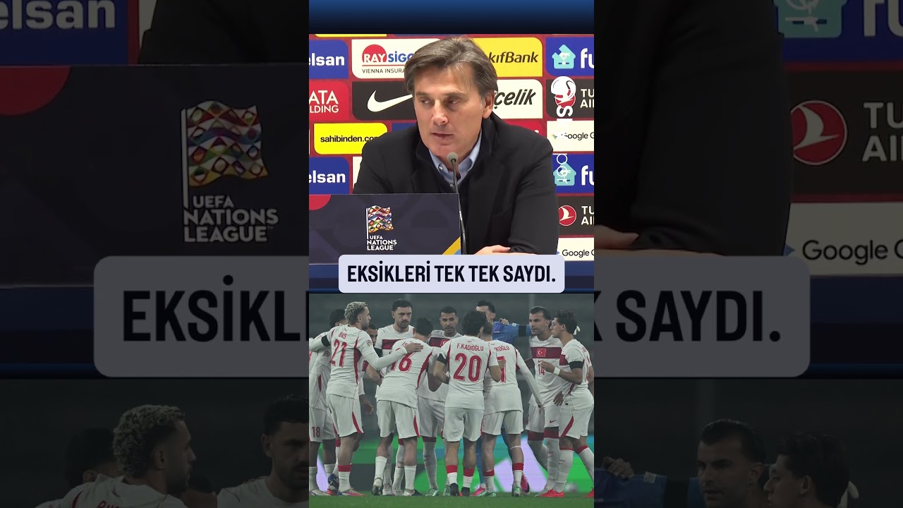 Vincenzo Montella, İtalya deplasmanı öncesi A Milli Takım'ın eksiklerine dikkat çekti.