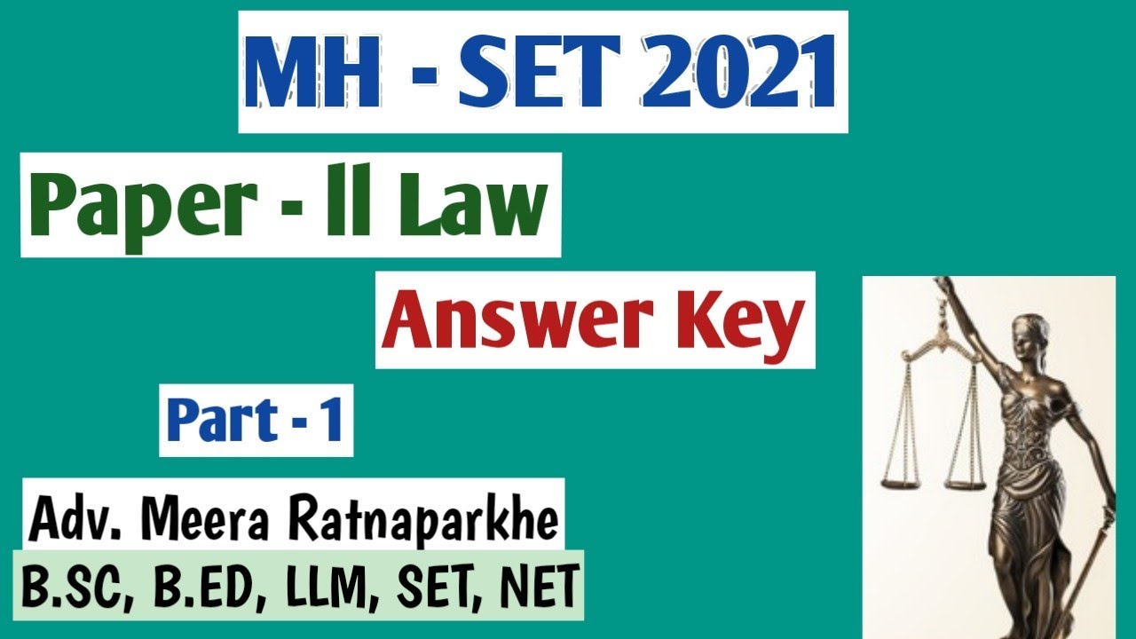 MH - SET Exam 2021 Answer key, Paper 2 Law, 26 September 2021