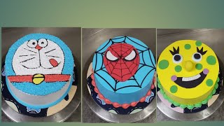 Mickey mouse face  SpiderMan face  Kids Smiley CakeKids Smiley CakeKids Smiley Cake#cakedecorating