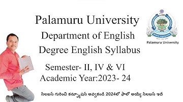 Palamuru university Degree English syllabus- 2024 #PU_degree_eng-syllabus_2024 #PU-Sem2-4-6_eng