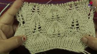 पपल पत बटट बनइ Leaf Design Bunai How To Knit Leafleaves Pattern Knitting Design