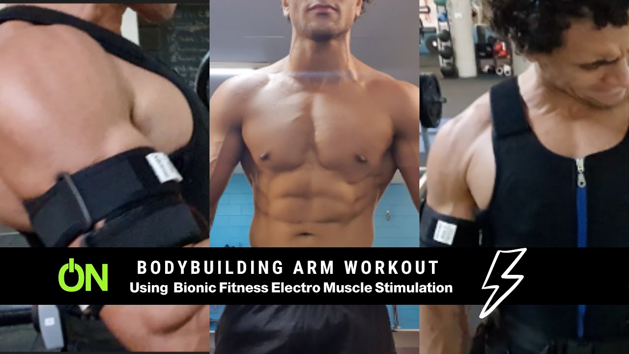 Bodybuilding Arm Workout Using Electro Muscle Stimulation Tech Used