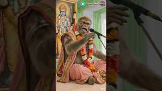 Bandar bhashan dete hue bhajan log sun rahe hain